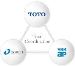 �{�c�ݔ��ł́A�I�[���d�����t�H�[���A�������t�H�[���A�L�b�`�����t�H�[���A�g�C�����t�H�[������G�A�R���̎�t���H���A�z�ǂ̍������A���E�N���X�̒��ւ��A�X�܃��t�H�[���܂ŁA�����E��ʂ𒆐S�Ɋ֓����Őݒu�E��t���H���Ȃǂ��s�Ȃ��Ă���܂��B�܂��A�h�g�N�b�L���O�q�[�^�[�A�G�R�L���[�g����t���H�����݂̂����ȃp�b�N�����p�ӂ��Ă���܂��A�ǂ������C�y�ɋ{�c�ݔ��ɂ��⍇���������B